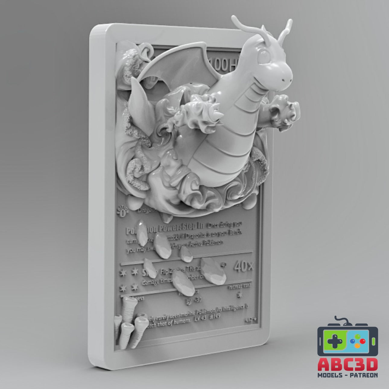 Dragonite 3D Printed Pokémon Card