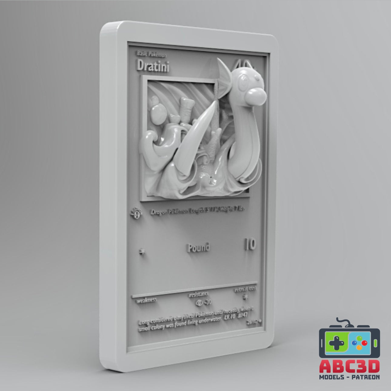 3D Printed Dratini Pokémon Card