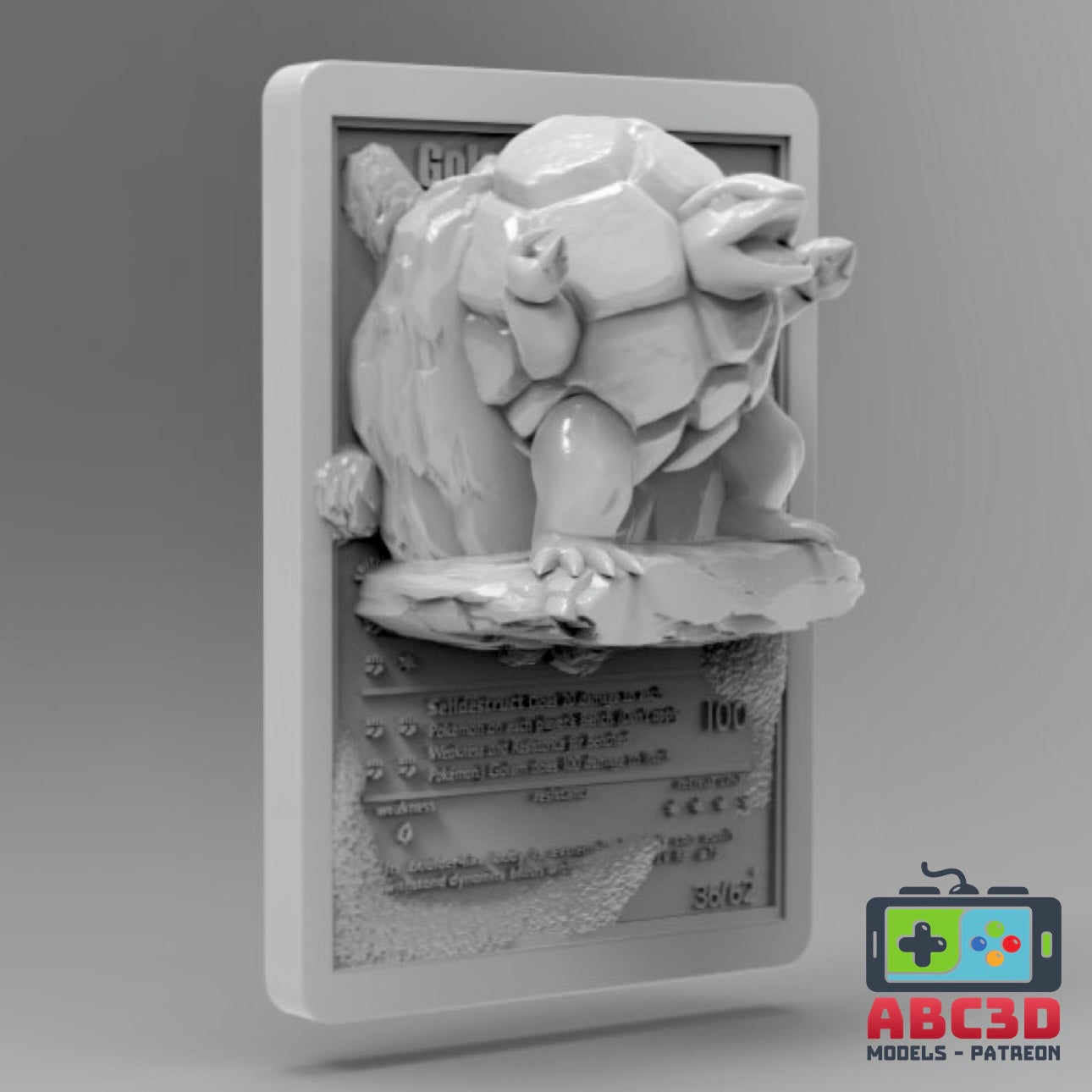 3D Printed Golem Pokémon Card