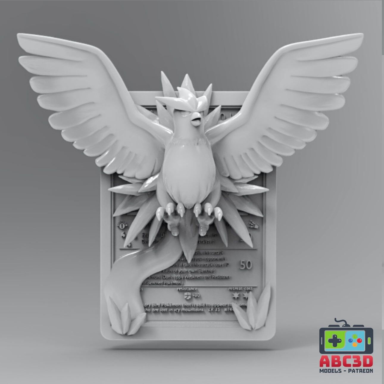 3D Printed Articuno Pokmon Card 3D Printed Articuno Pokmon Card