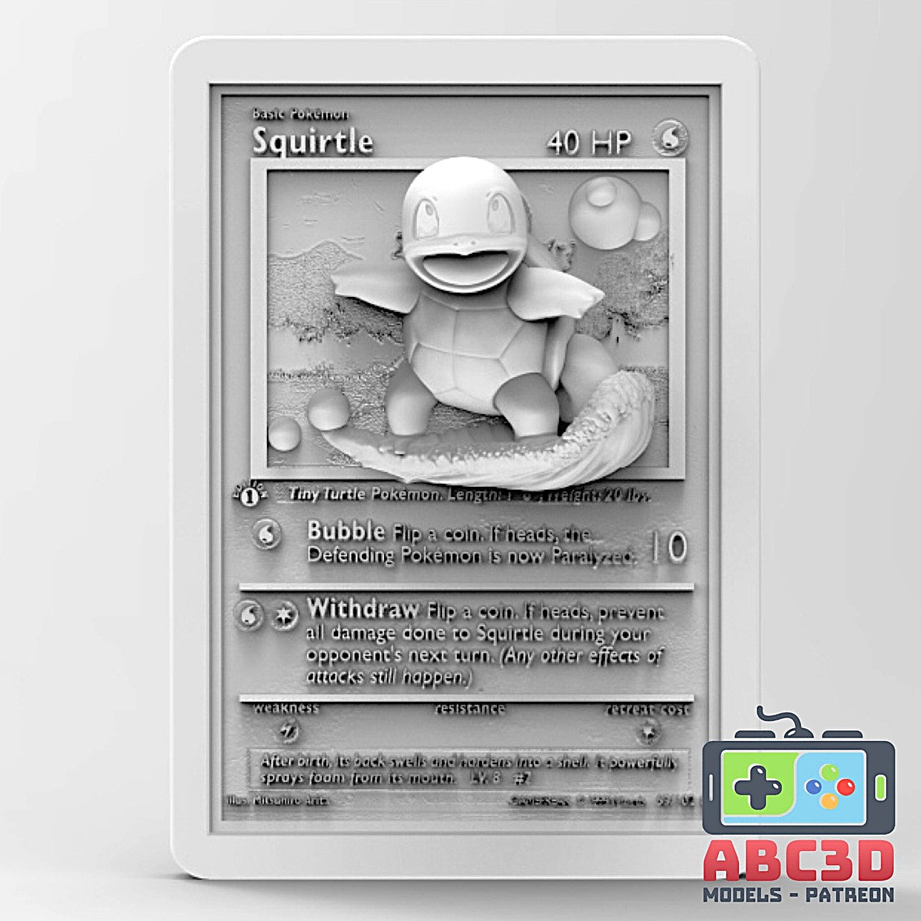 Squirtle 3D Printed Pokémon Card