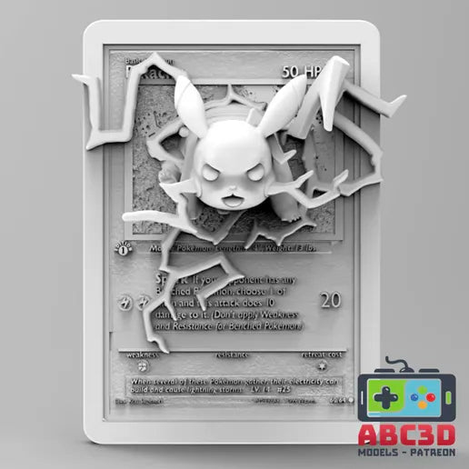 Pikachu 3D Printed Pokmon Card Pikachu 3D Printed Pokmon Card