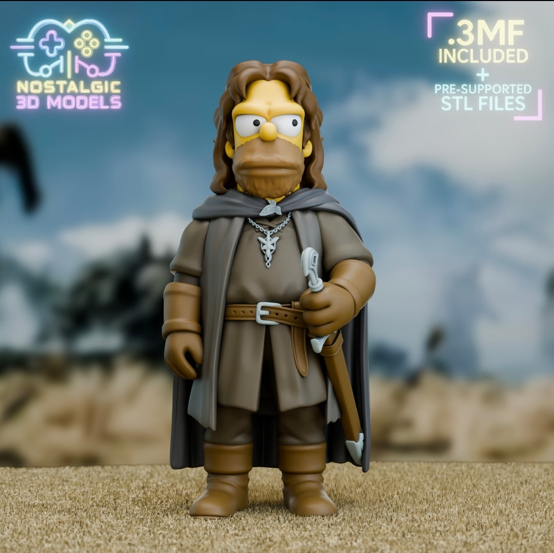 Homer X Aragorn Crossover - 3D Printed Collectible
