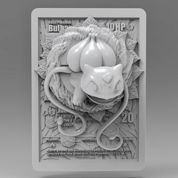 Bulbasaur 3D Printed Pokémon Card