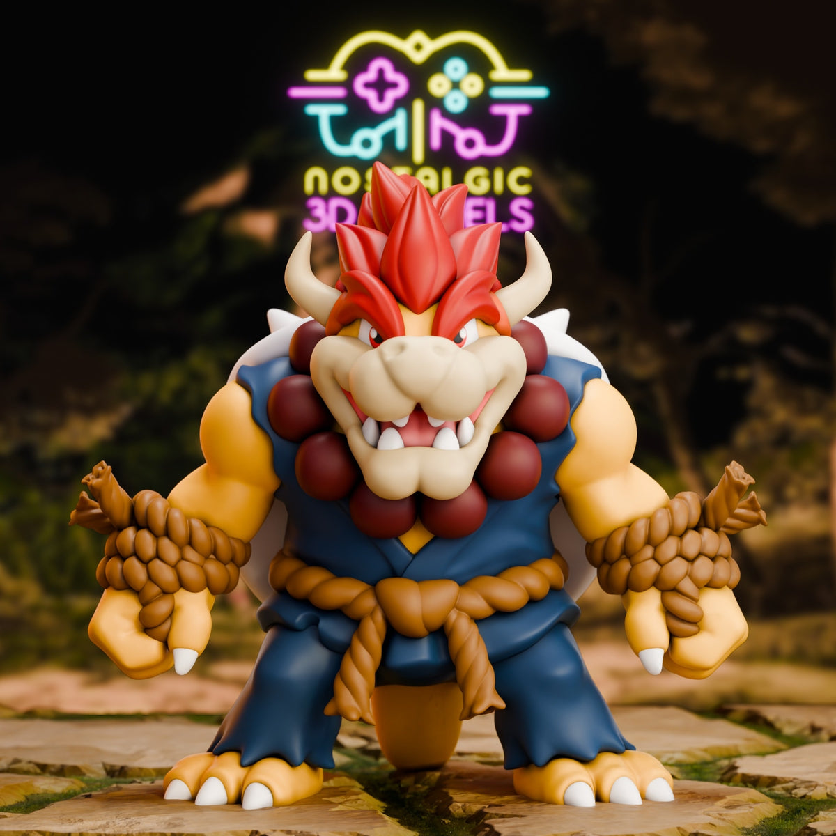 Bowser x Akuma Crossover – 3D Printed Collectible Figure – Print To Table