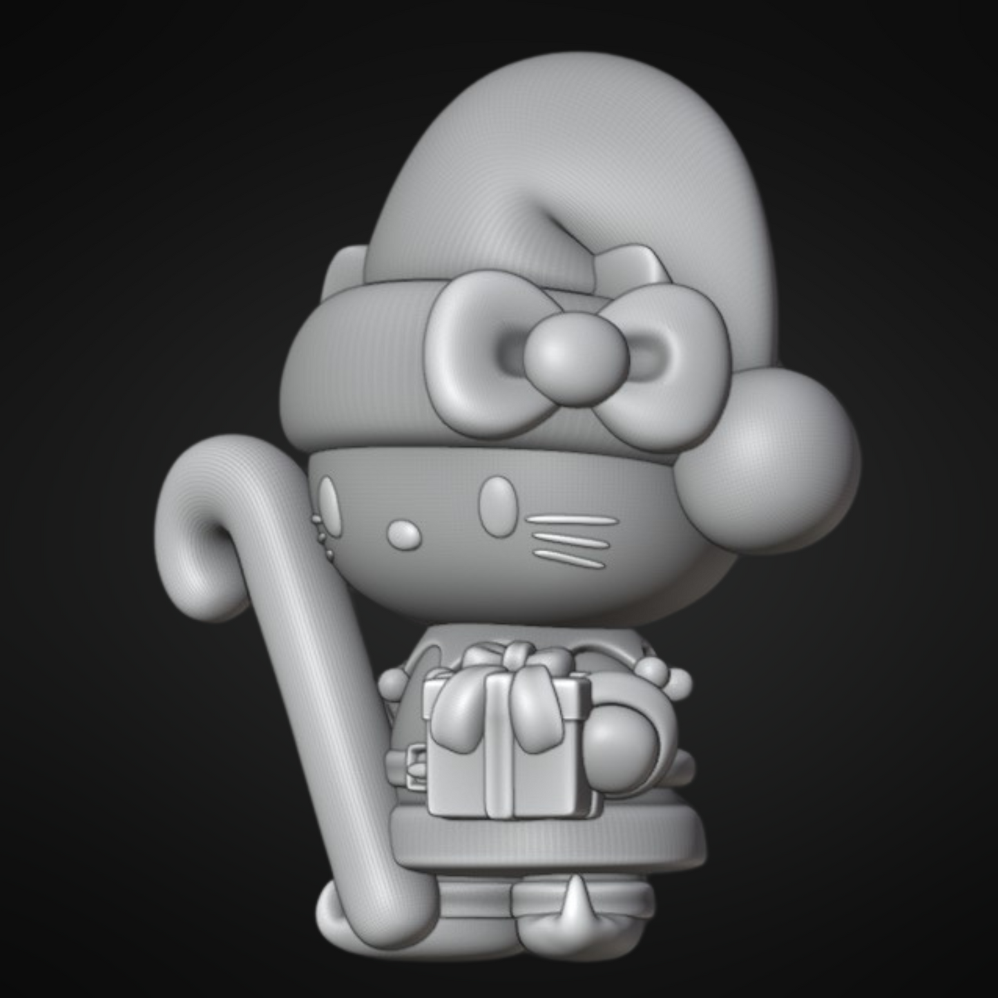 Hello Kitty elf with candy cane