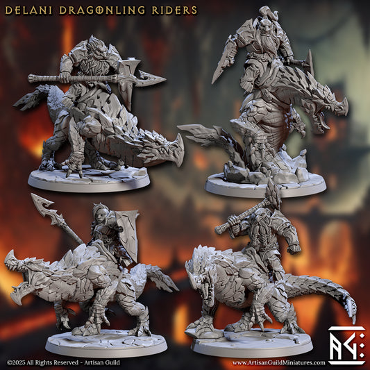 Dumlok Dragonling Riders - Magmaforged Dwarves