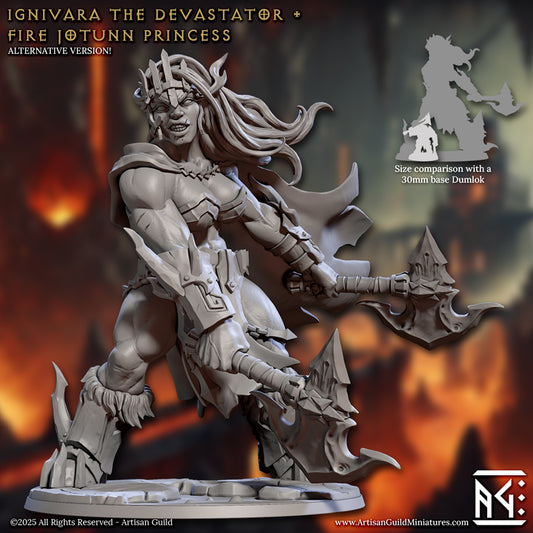Ignivara the Devestator - Fire Jotunn Princess - Magmaforged Dwarves Monster