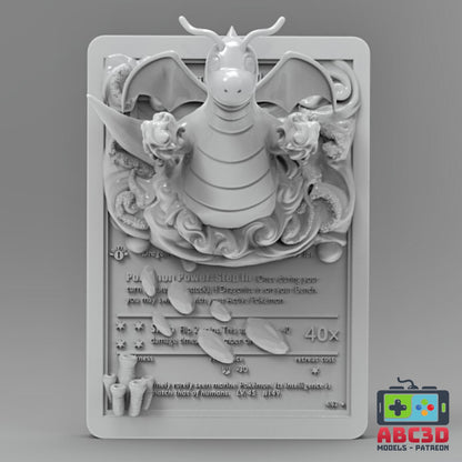 Dragonite 3D Printed Pokémon Card
