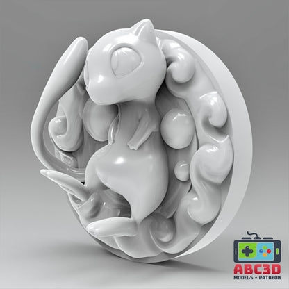Mew 3D Printed Pokémon Wall Décor