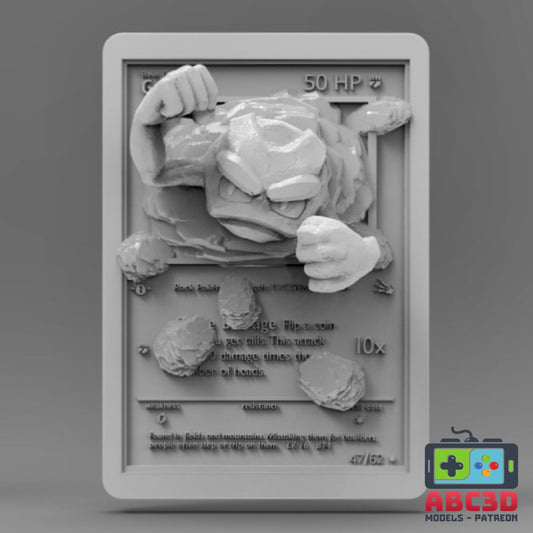 3D Printed Geodude Pokémon Card