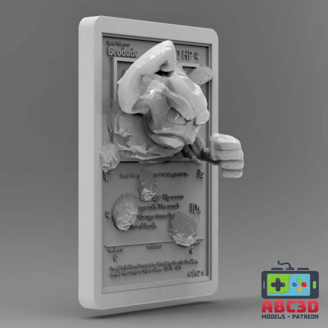 3D Printed Geodude Pokémon Card