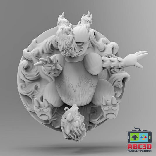 Magmar 3D Printed Pokémon Wall Décor