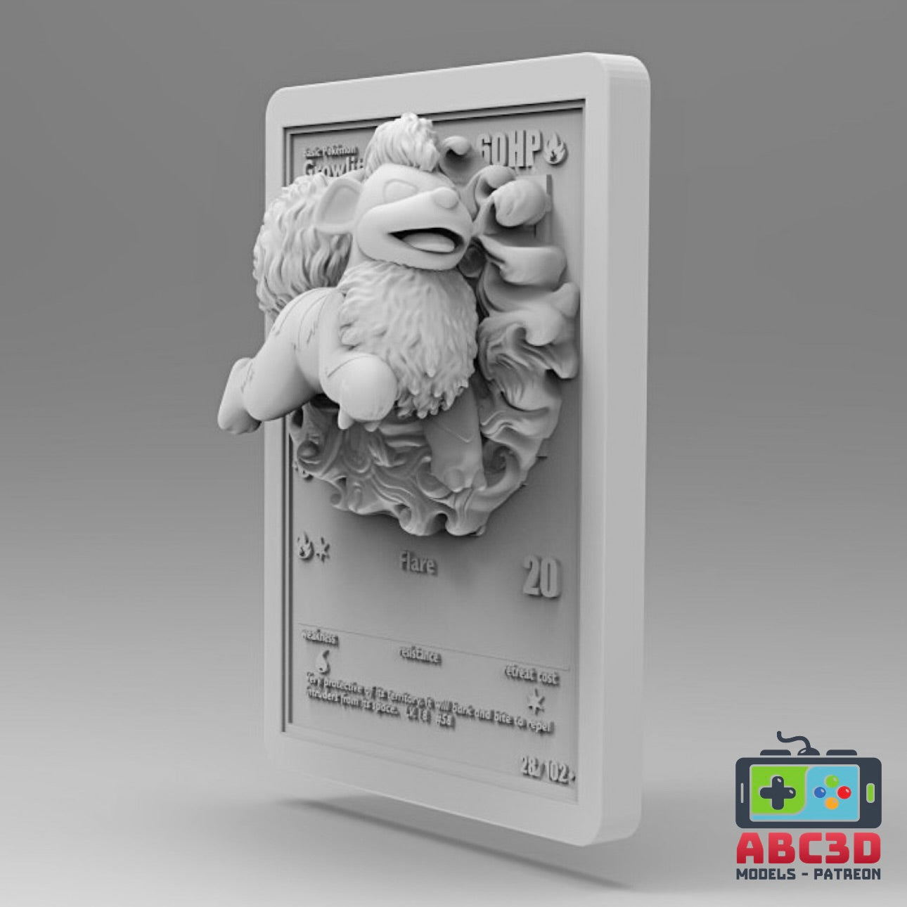 3D Printed Growlithe Pokémon Card
