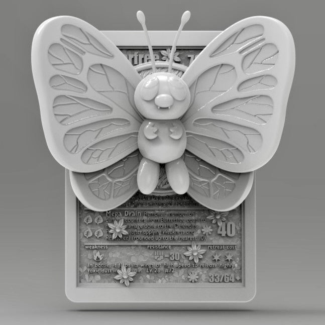 3D Printed Butterfree Pokémon Card