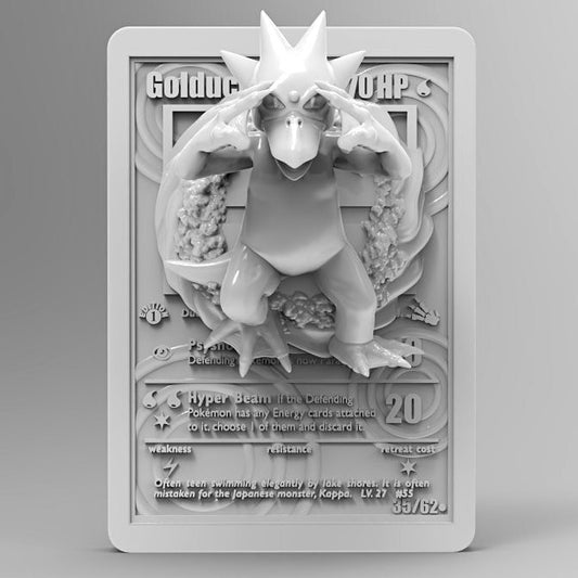 3D Printed Golduck Pokémon Card