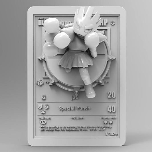 3D Printed Hitmonchan Pokémon Card