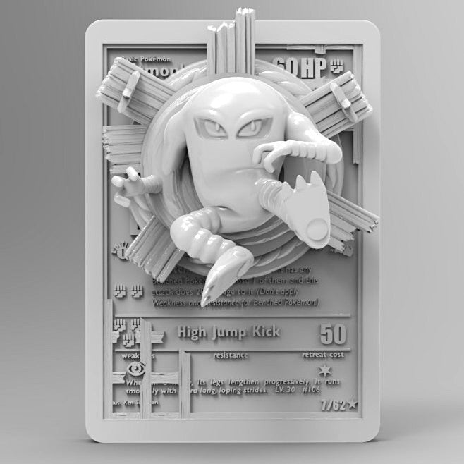 3D Printed Hitmonlee Pokémon Card