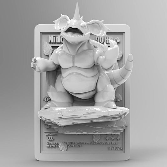 Nidoking 3D Printed Pokémon Card Miniature