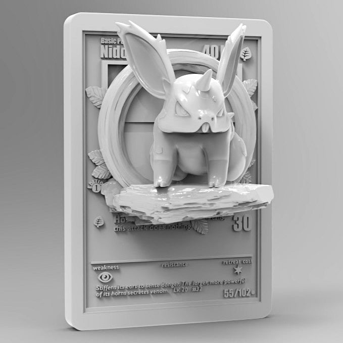 Nidoran ♂ 3D Printed Pokémon Card Miniature