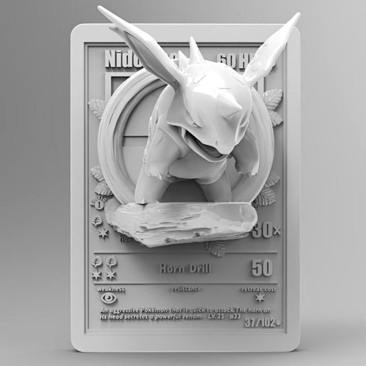 Nidorino 3D Printed Pokémon Card Miniature