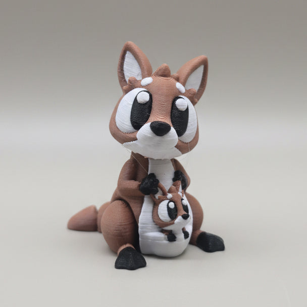 Kangaroo with joey Flexi 3D Printed Figure!